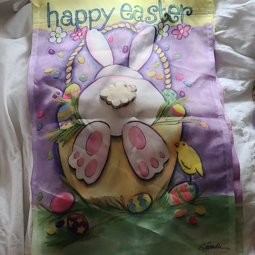 🥚 🐣 3 Set Happy Easter & Kitty Flags